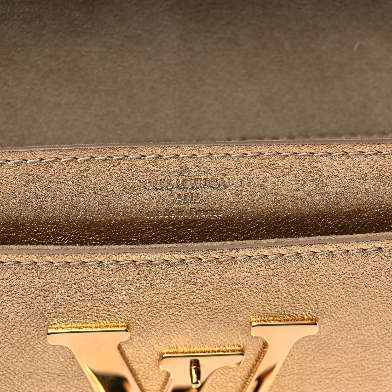 Louis Vuitton Calfskin Neo Sobe Louise EW Clutch Gold 6 of 8