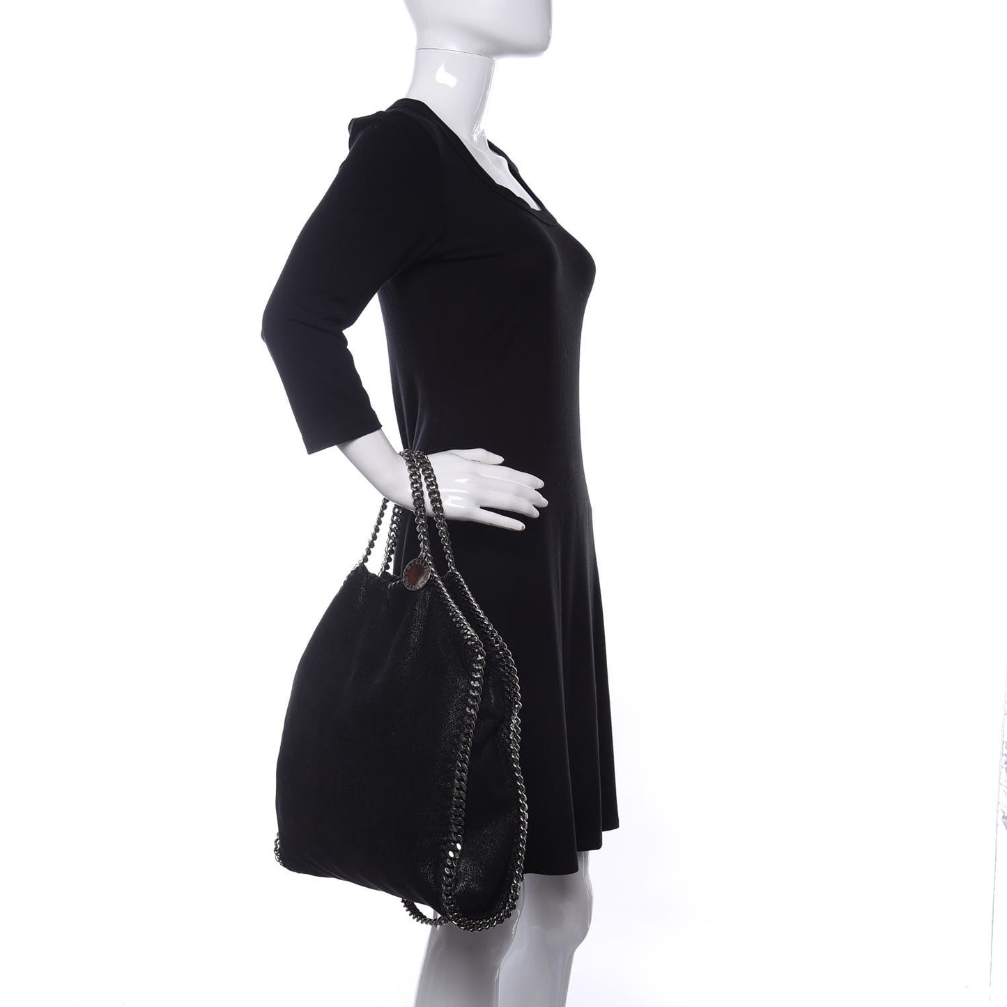 Shaggy Deer Falabella Fold Over Tote Black
