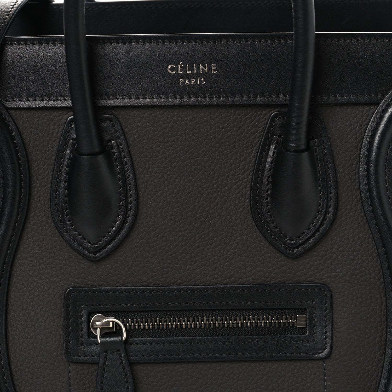 Celine Baby Grained Calfskin Nubuck Tri-color Nano Luggage Anthracite 7 of 10