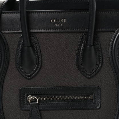 Celine Baby Grained Calfskin Nubuck Tri-color Nano Luggage Anthracite 7 of 10