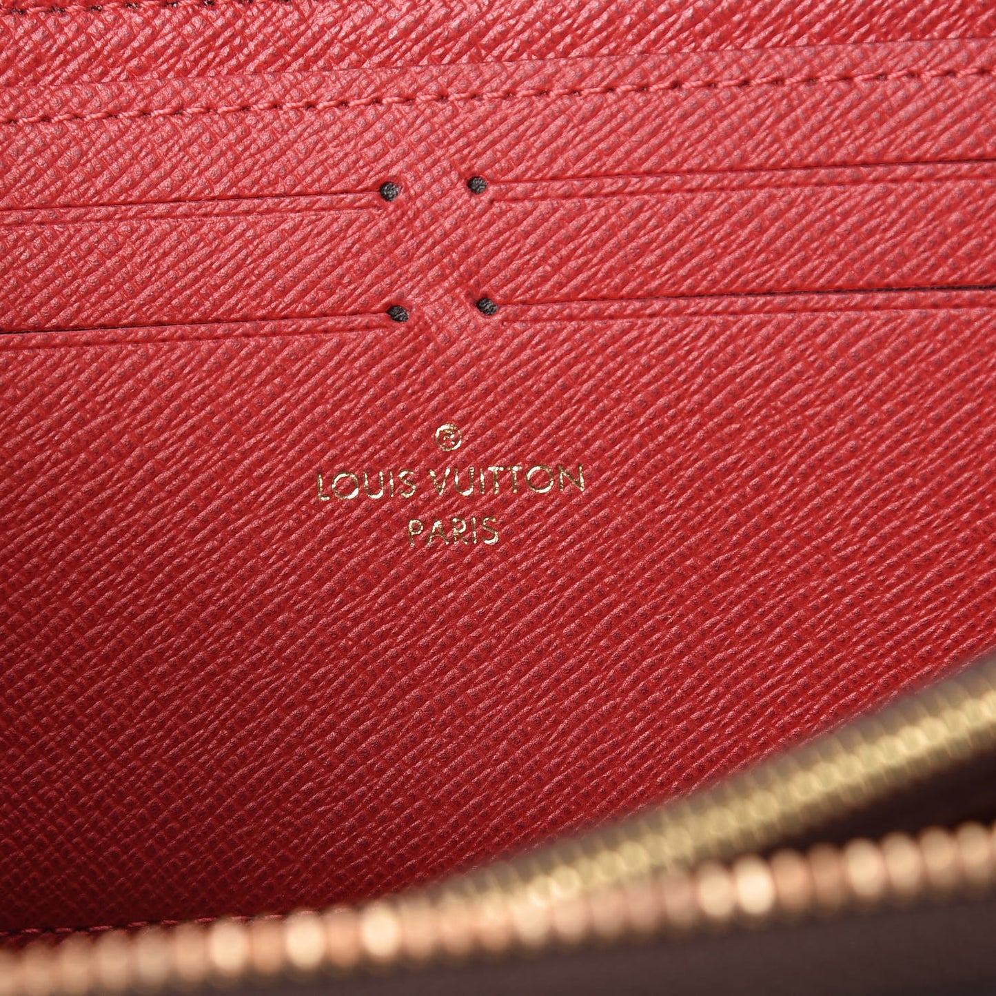 Damier Ebene Clemence Wallet Cherry