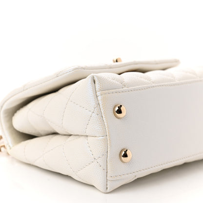 Chanel Iridescent Caviar Quilted Extra Mini Coco Handle Flap White 9 of 11