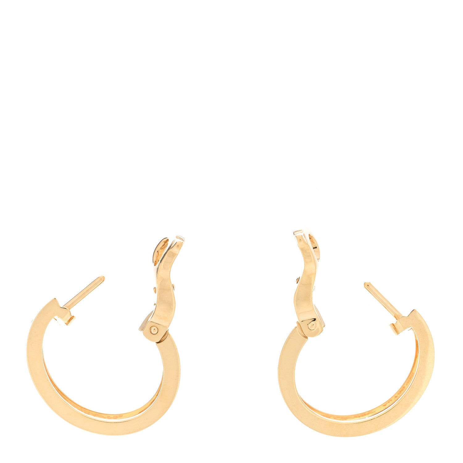 Cartier 18K Yellow Gold 5.5mm LOVE French Clip Hoop Earrings 3 of 5