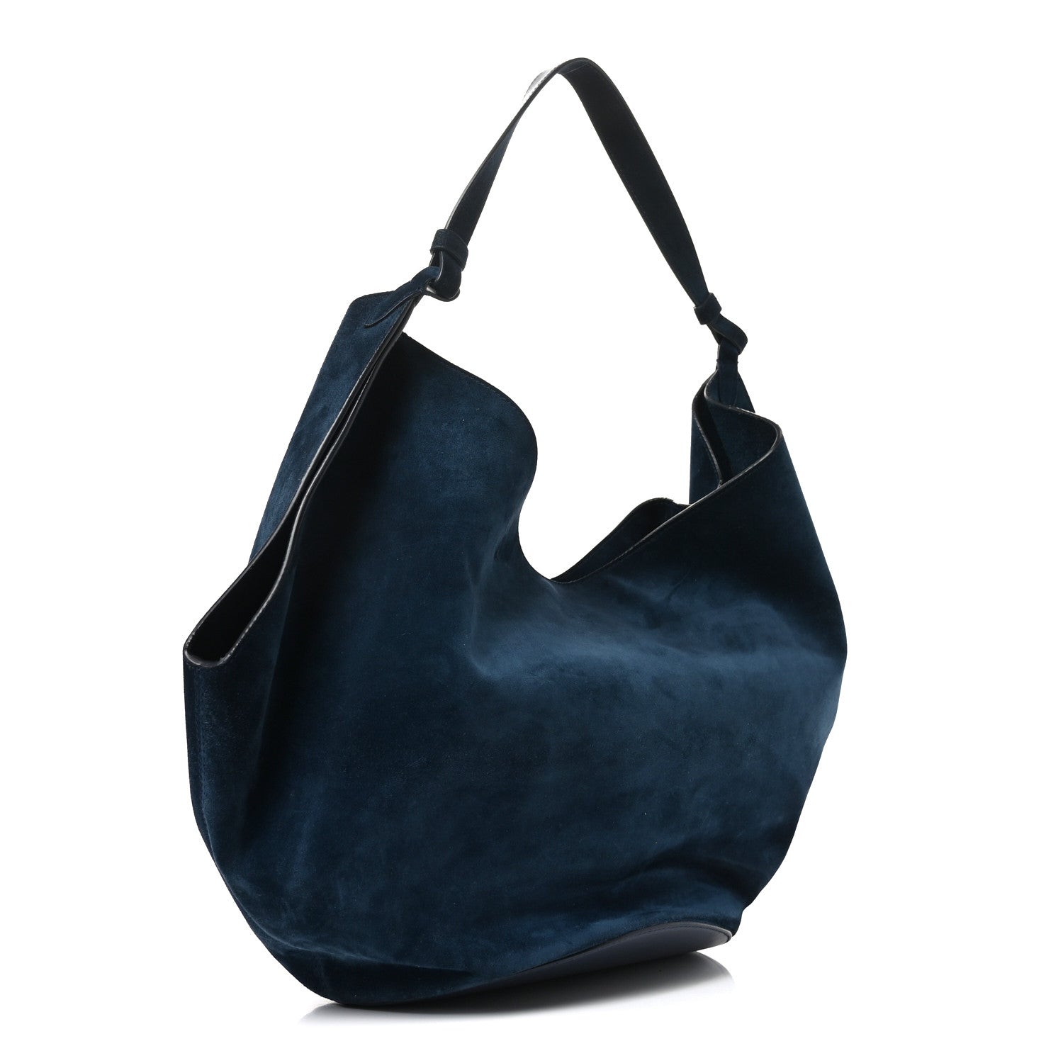 Khaite Suede Calfskin Medium Lotus Tote Midnight 4 of 10