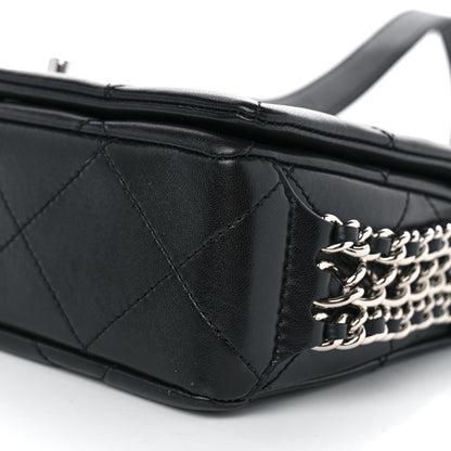 Chanel Lambskin Quilted Small Chain Rows Flap Black 10 of 11