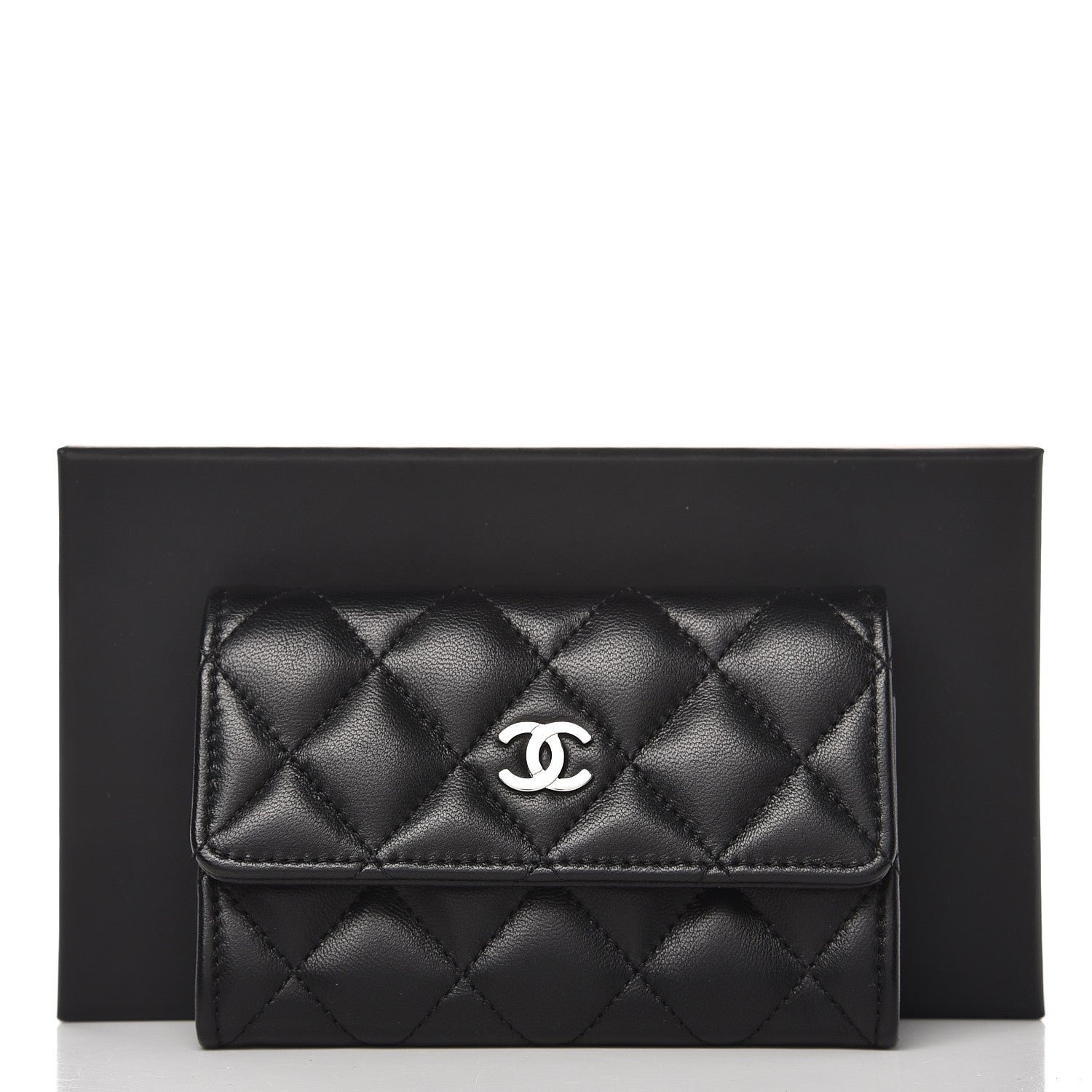 Chanel Lambskin Quilted Flap Card Holder Black 9 of 9