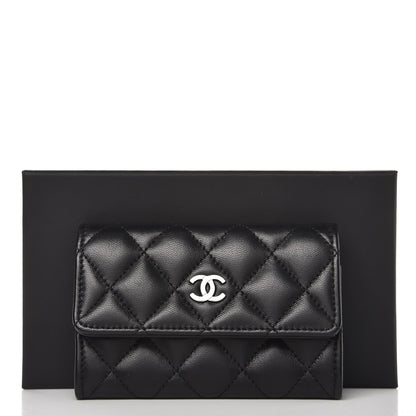 Chanel Lambskin Quilted Flap Card Holder Black 9 of 9