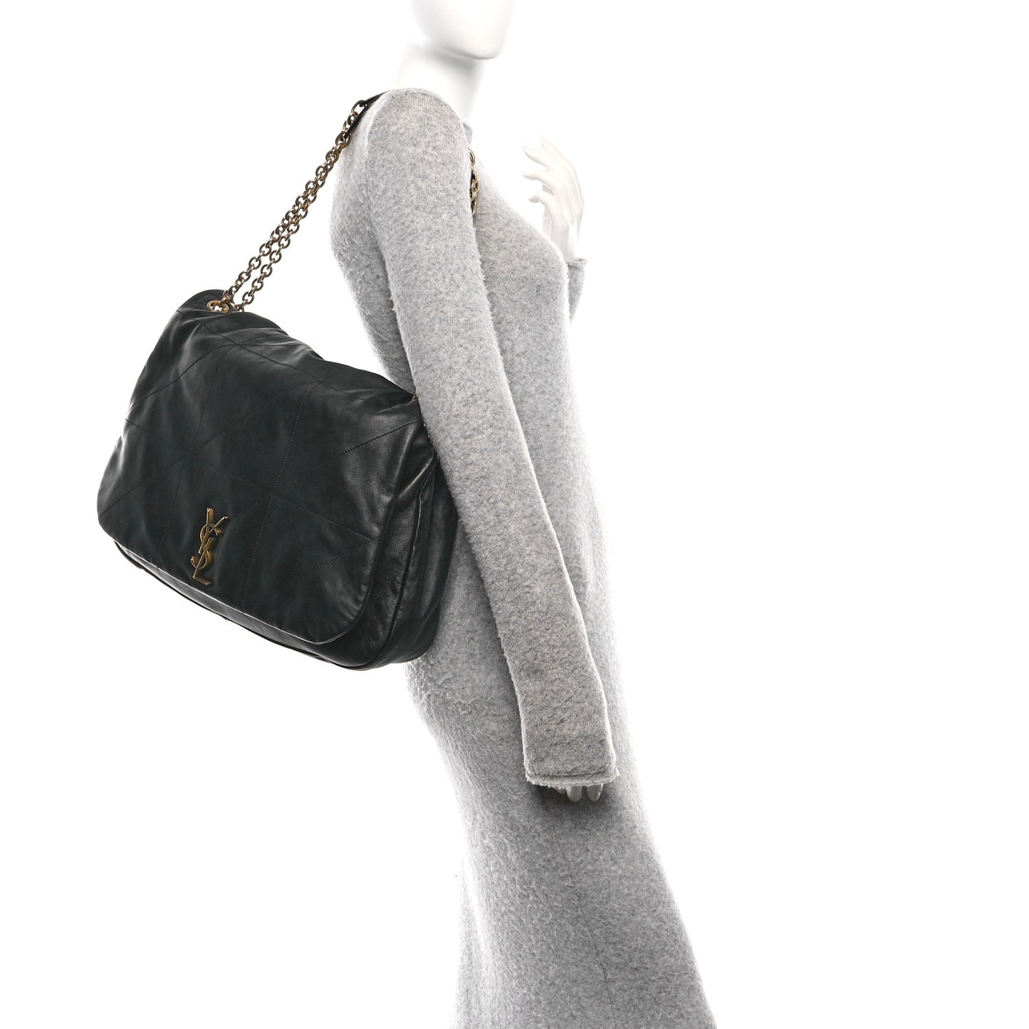 Lambskin Matelasse Monogram Large Jamie 4.3 Black