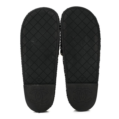 Chanel Cord Lambskin CC Chain Mules 40 Black 6 of 9