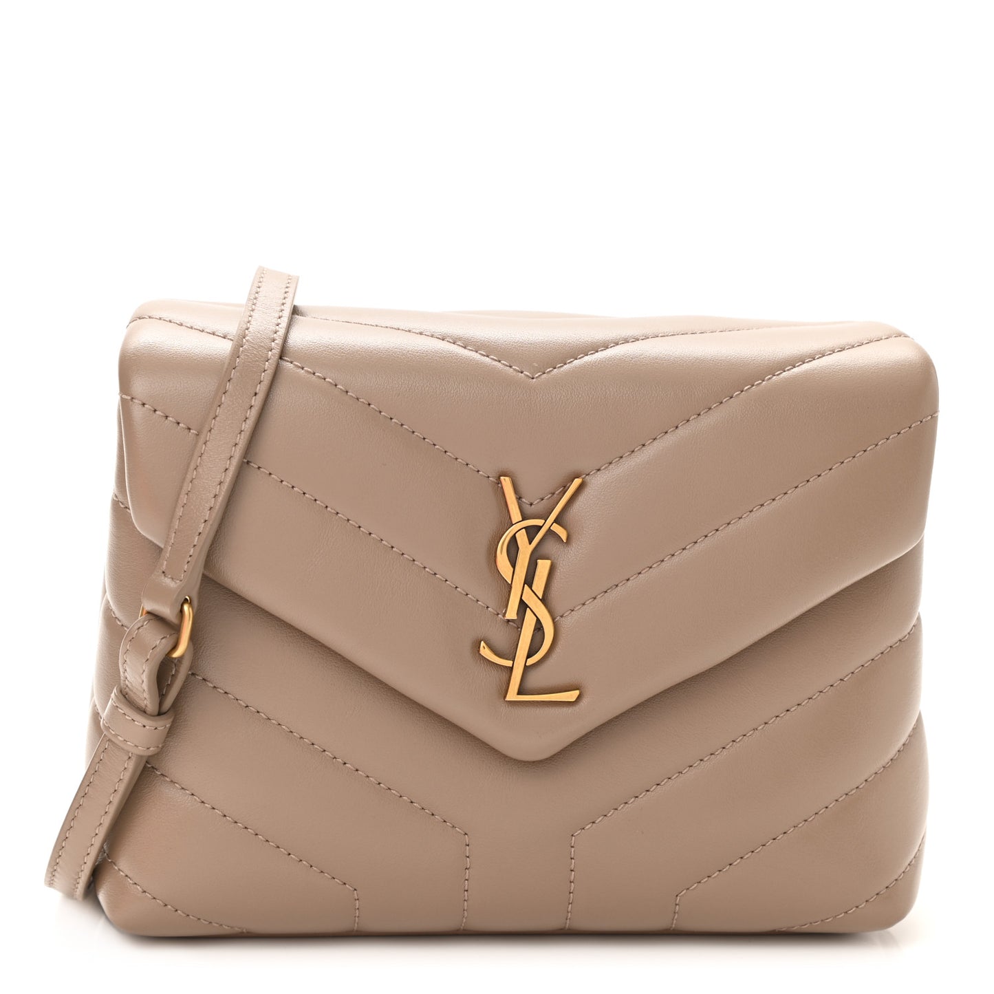 Calfskin Y Quilted Monogram Toy Loulou Crossbody Bag Dark Beige