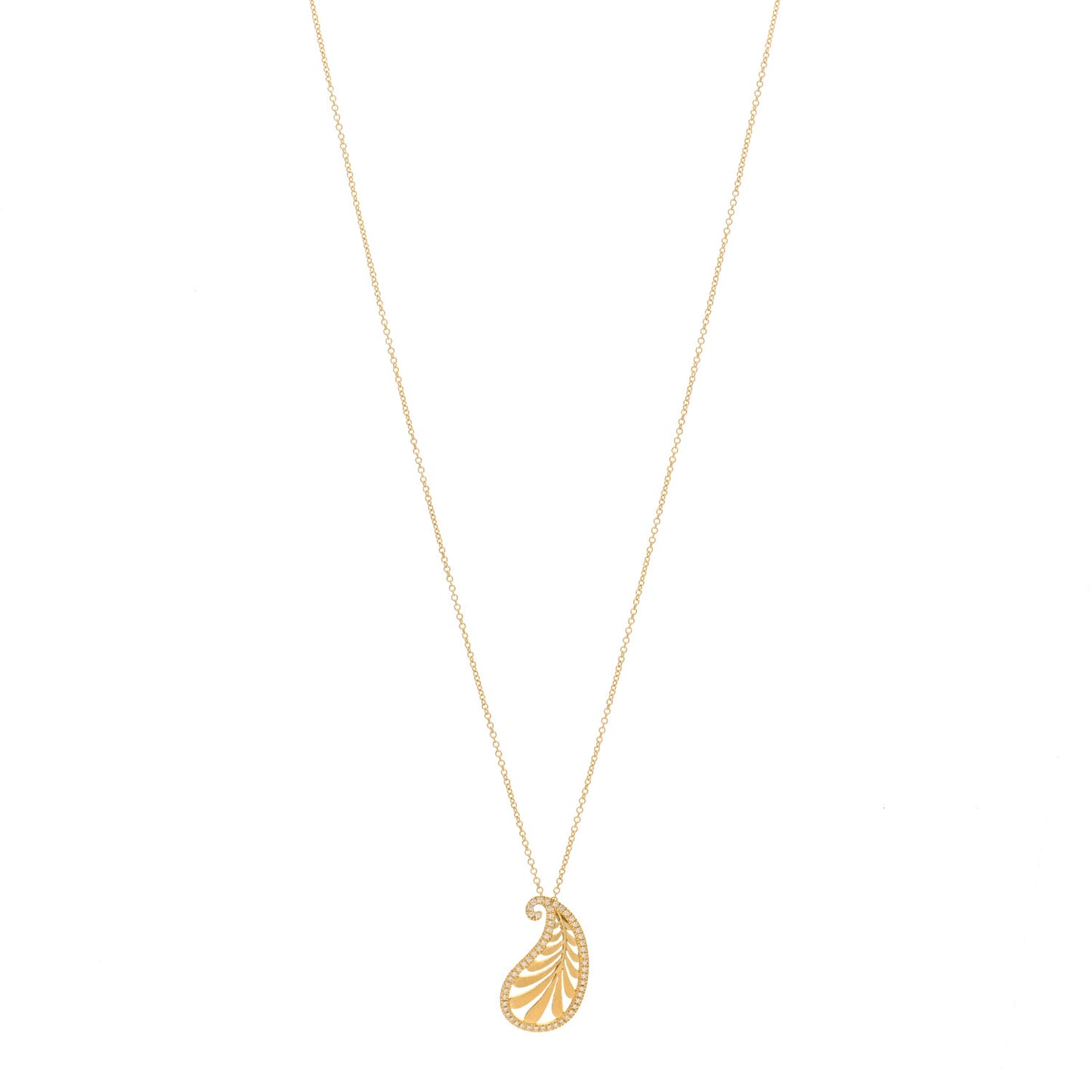 18K Yellow Gold Diamond Paloma Picasso Villa Palm Pendant Necklace
