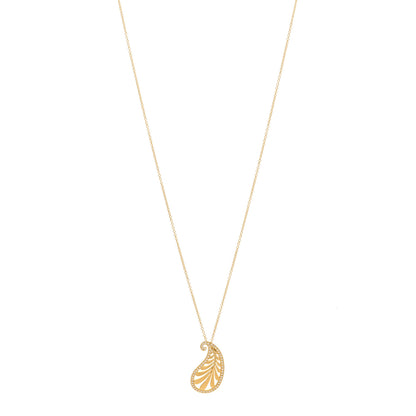 Tiffany 18K Yellow Gold Diamond Paloma Picasso Villa Palm Pendant Necklace 1 of 5