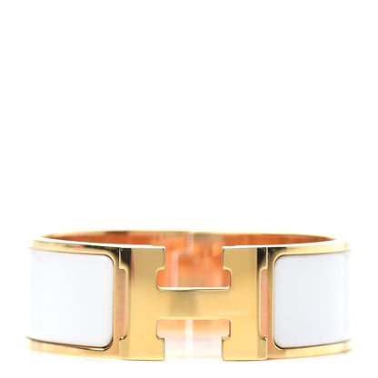 Hermes Enamel Wide Clic Clac H Bracelet PM White 1 of 4