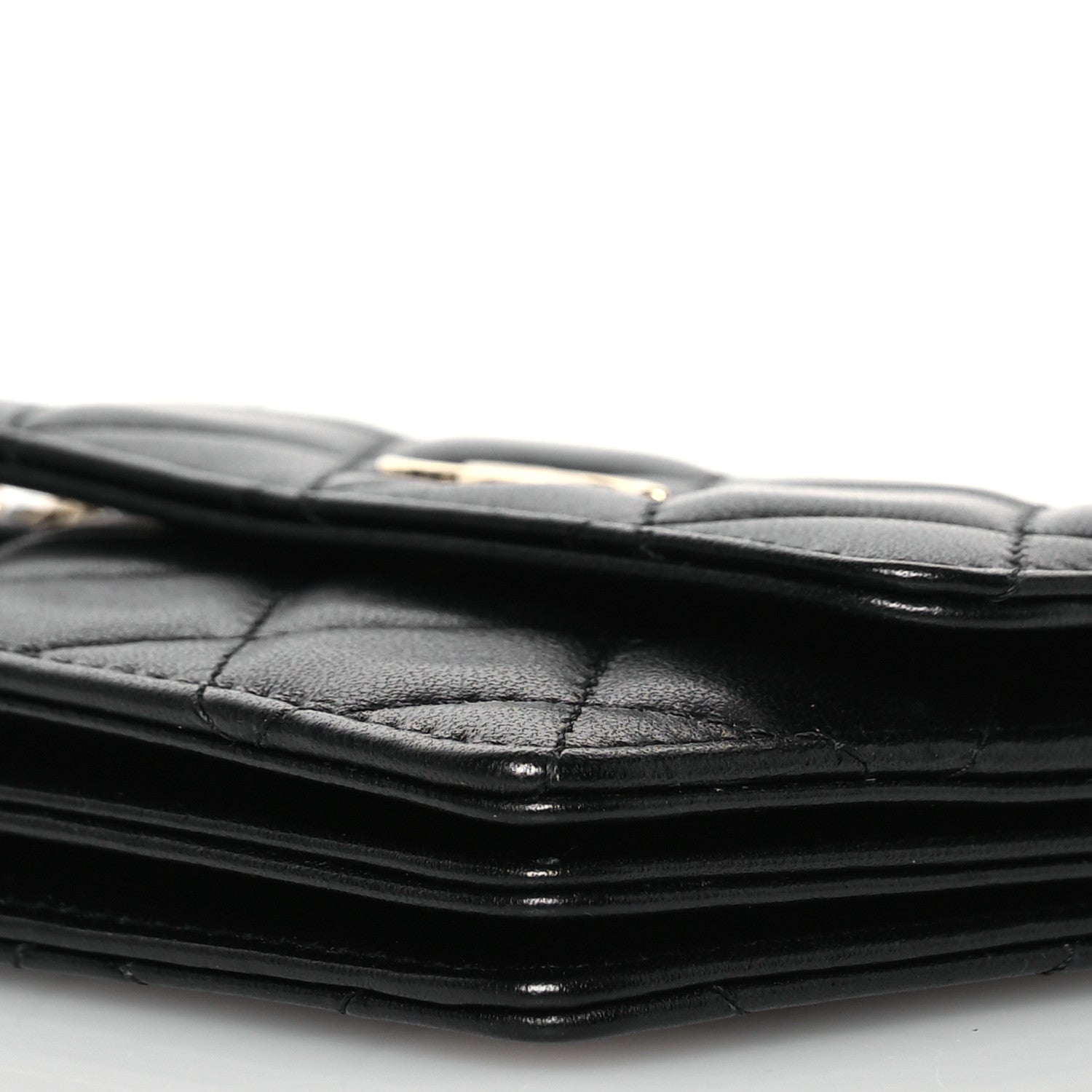 Chanel Lambskin Quilted My Chanel Lady Card Holder On Chain Black 13 of 13