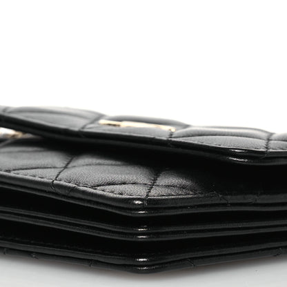 Chanel Lambskin Quilted My Chanel Lady Card Holder On Chain Black 13 of 13