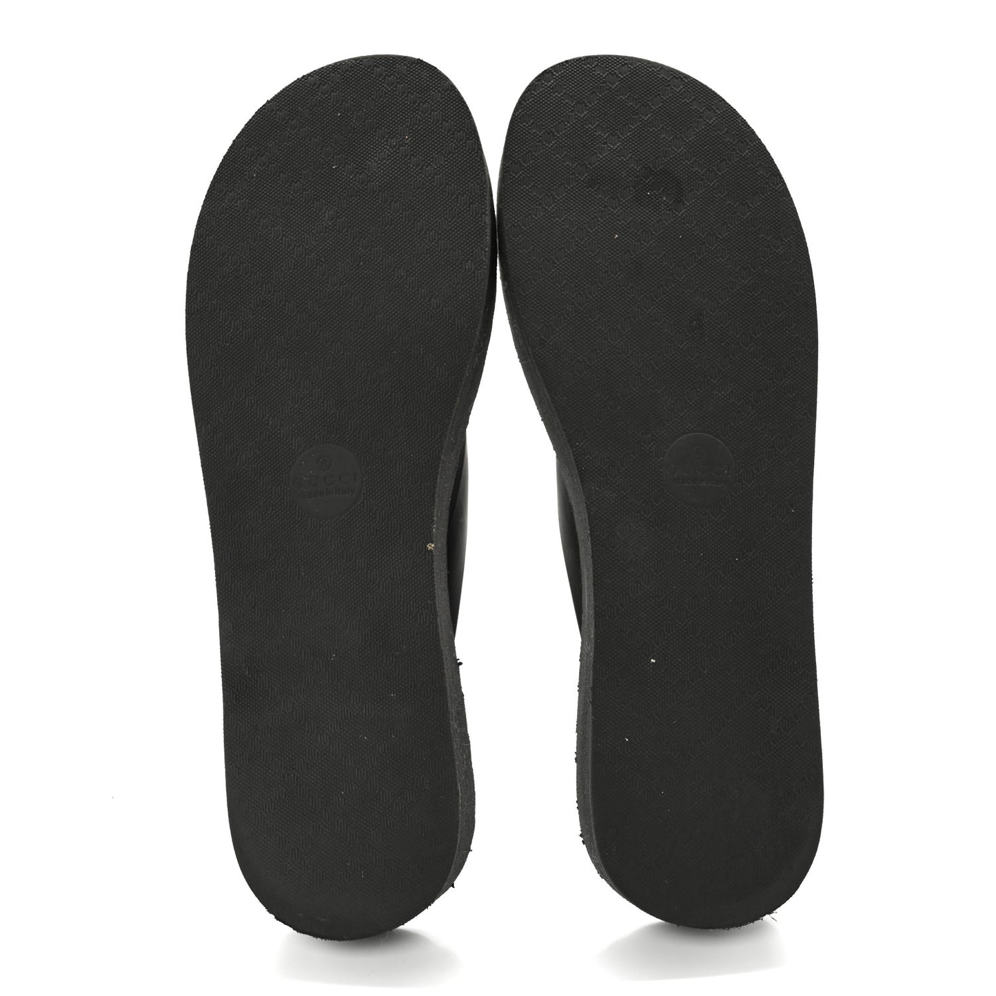 Rubber Chevron Womens GG Thong Sandals 42 Black