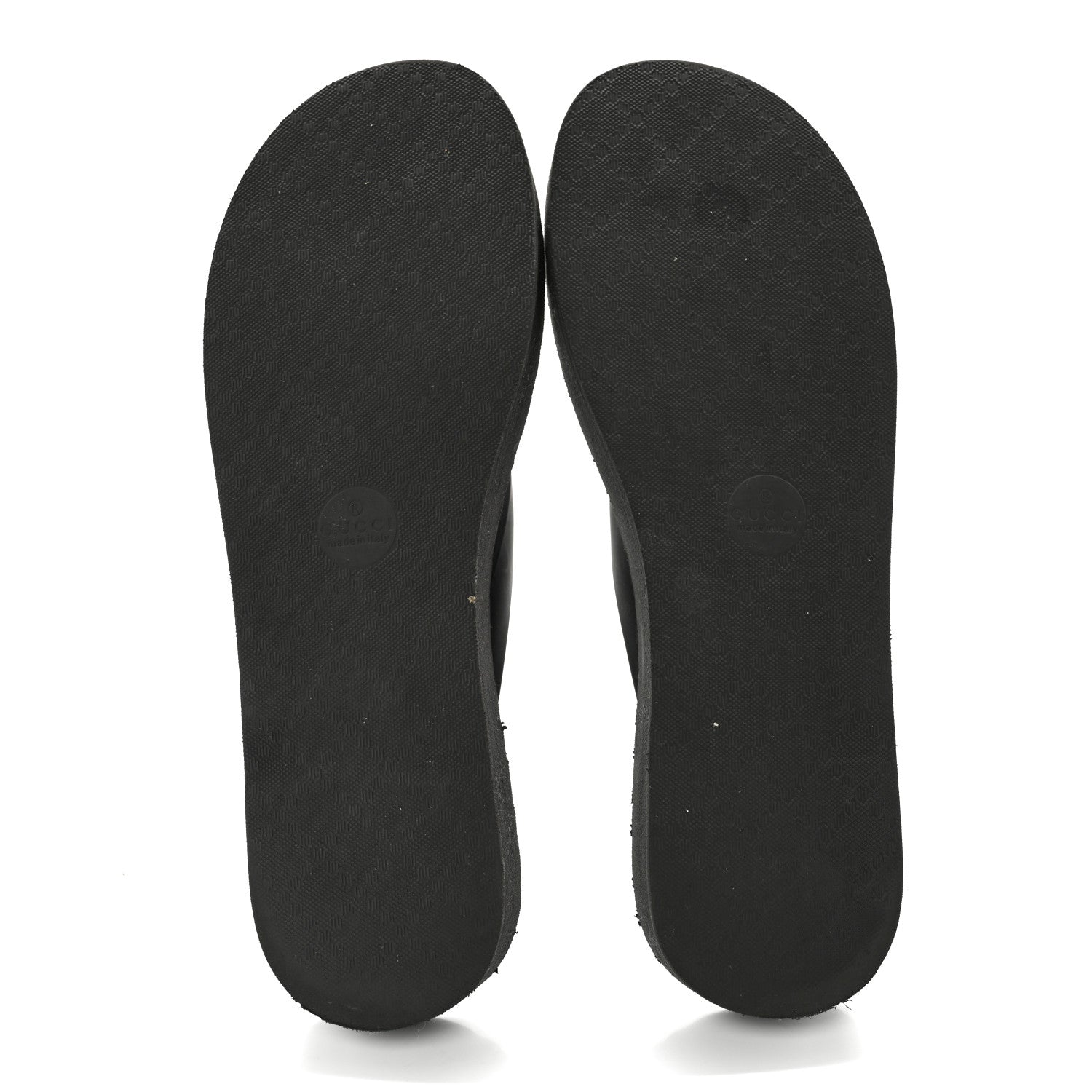 Gucci Rubber Chevron Womens GG Thong Sandals 42 Black 6 of 10