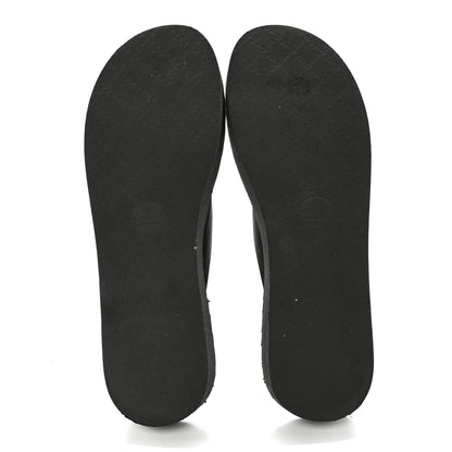 Gucci Rubber Chevron Womens GG Thong Sandals 42 Black 6 of 10