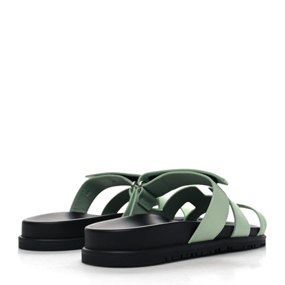 Hermes Epsom Womens Chypre Sandals 40 Vert Jade 4 of 8