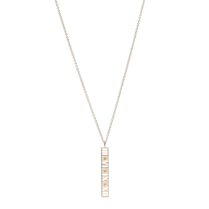 Tiffany 18K Rose Gold Diamond Atlas Bar Pendant Necklace 1 of 6
