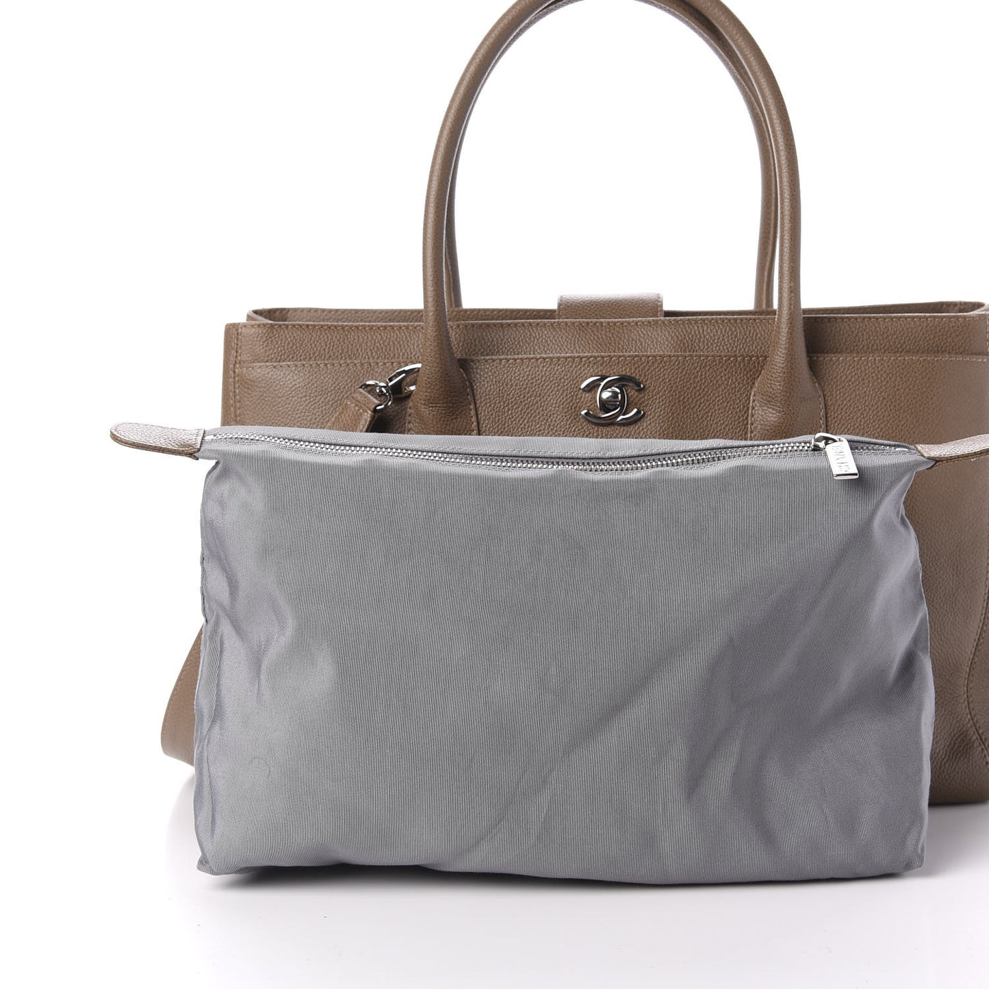 Calfskin Cerf Executive Shopper Tote Beige