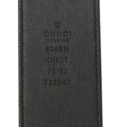 Gucci Textured Calfskin Double G 40mm Belt 75 30 Black 3 of 6