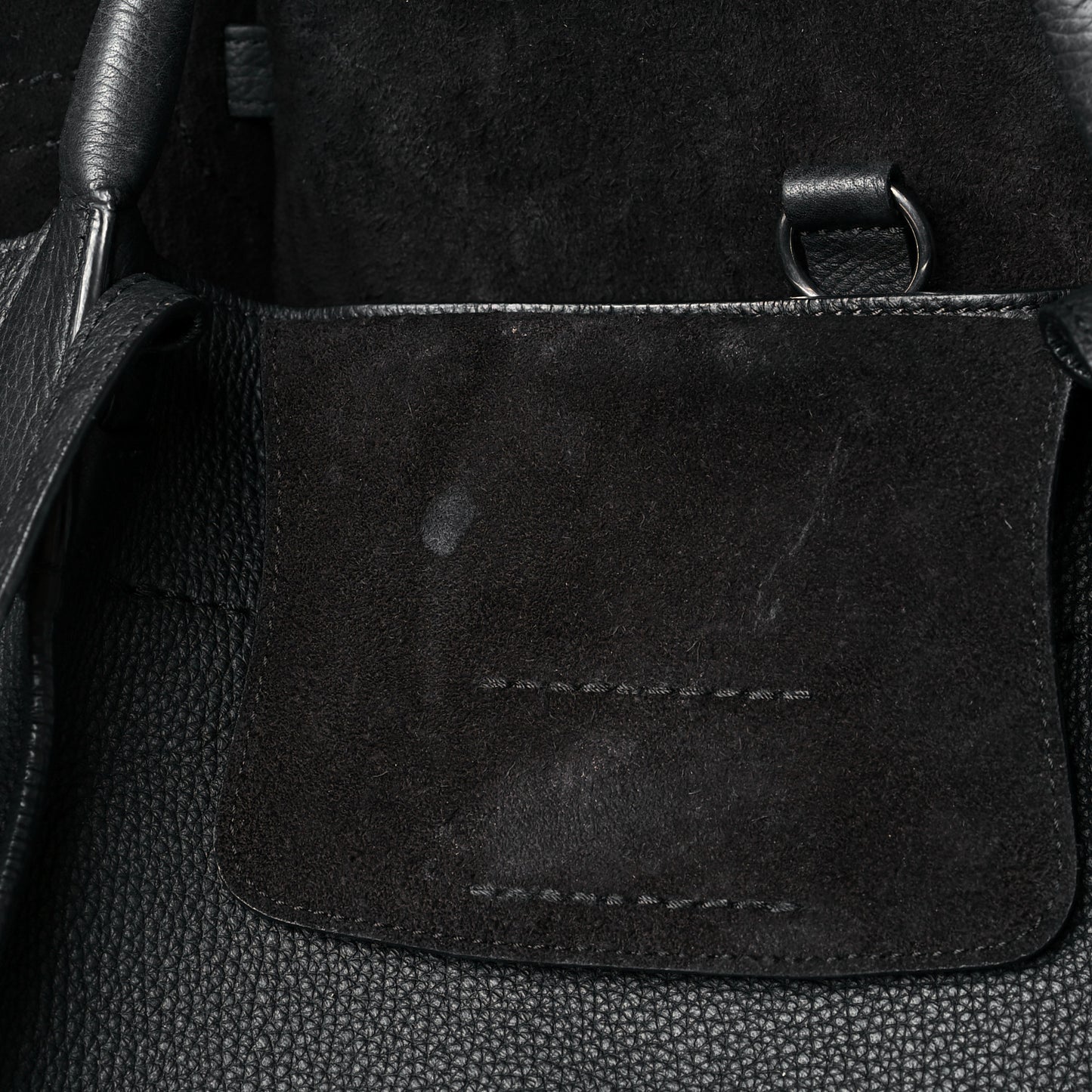 Supple Grained Calfskin Small Big Bag Black