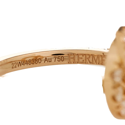 Hermes 18K Rose Gold Diamond Finesse Ring 50 5.25 7 of 8