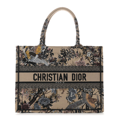 Christian Dior Canvas Embroidered Jardin D'Hiver Medium Book Tote Beige Multicolor 1 of 11
