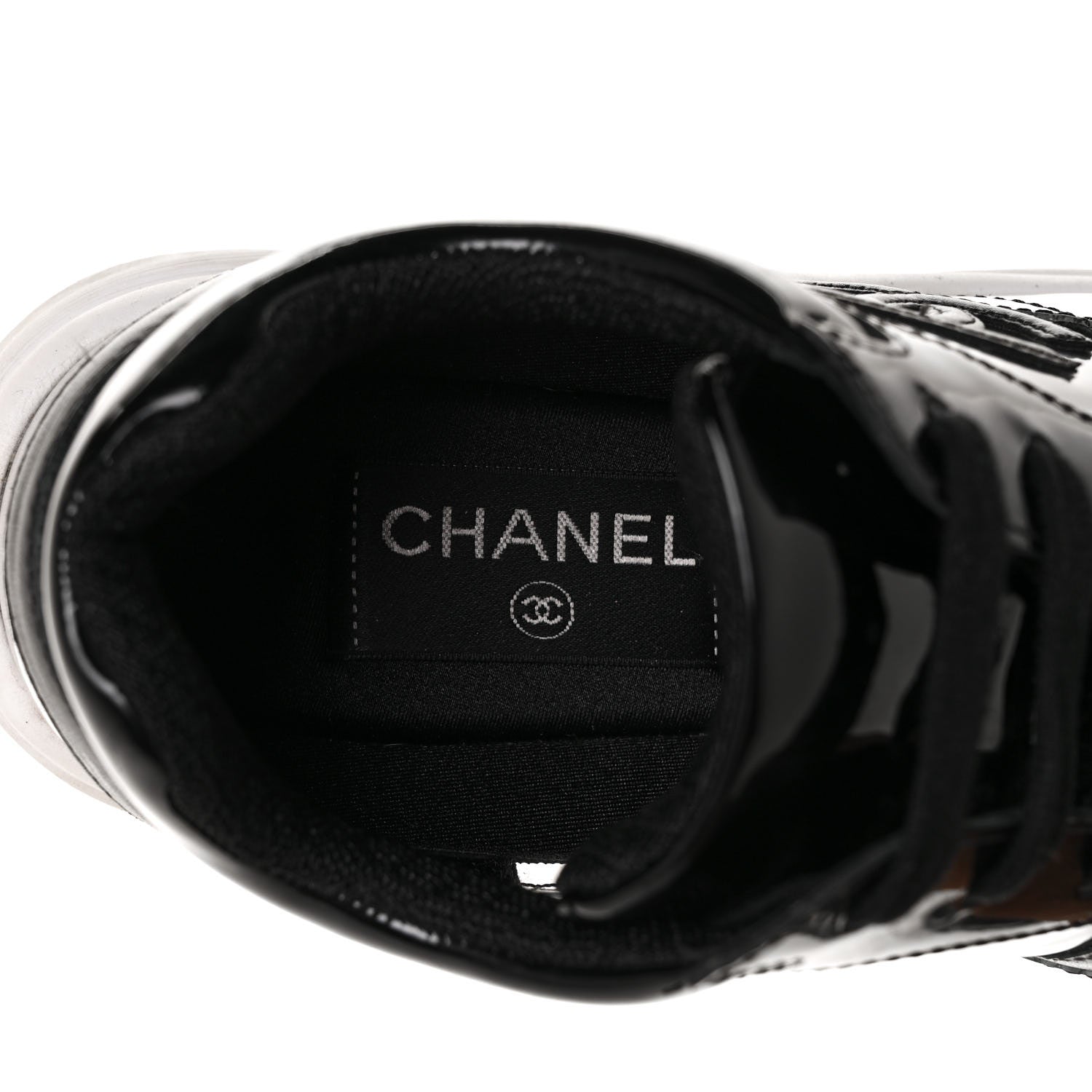 Chanel Calfskin Patent Transparent Sneakers 36.5 Black 6 of 6