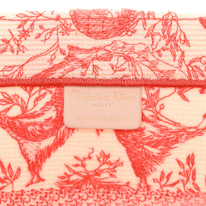 Christian Dior Canvas Embroidered Medium Toile de Jouy Soleil Book Tote Coral 6 of 11