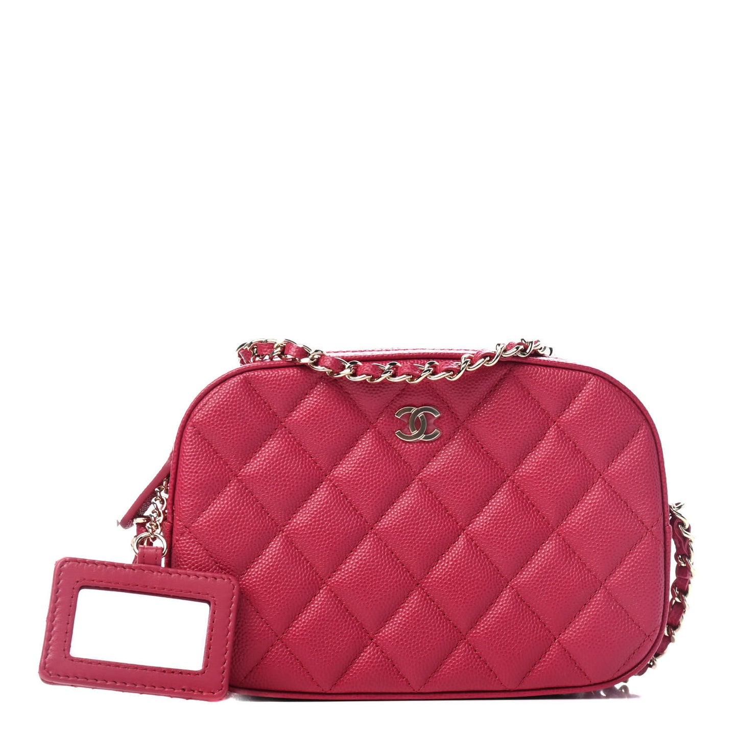 Caviar Quilted Camera Case Dark Pink