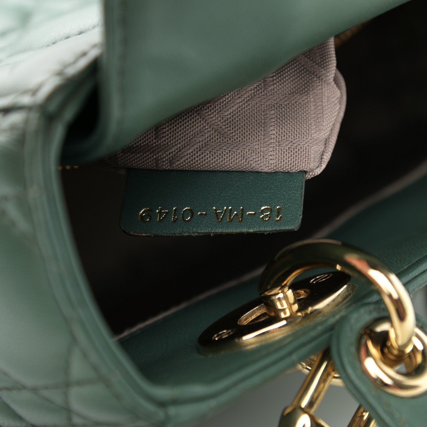 Christian Dior Lambskin Cannage Small My ABCDior Lady Dior Cedar Green 7 of 12