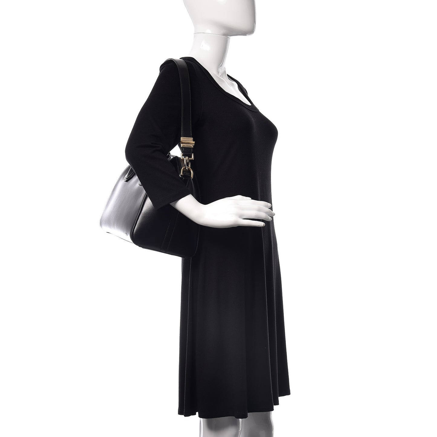Shiny Lord Calfskin Small Antigona Black