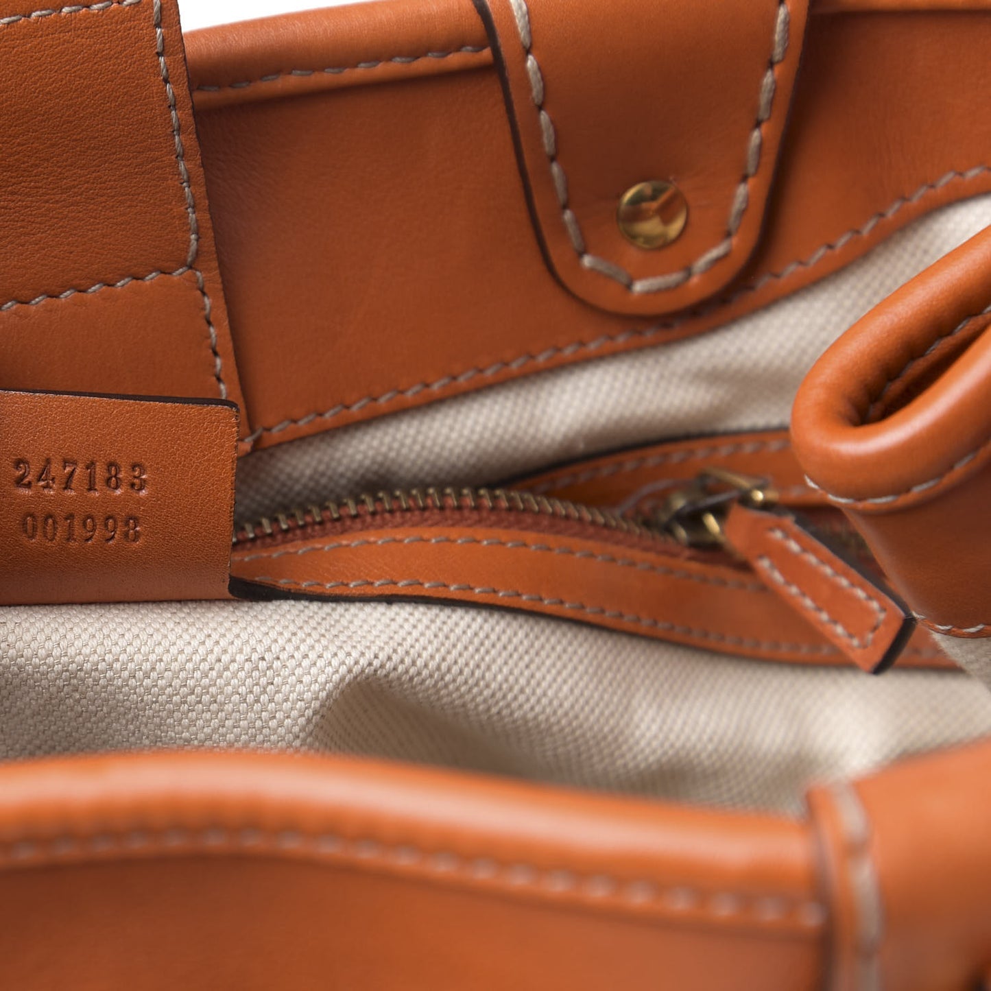Calfskin Medium GG Running Tote Orange