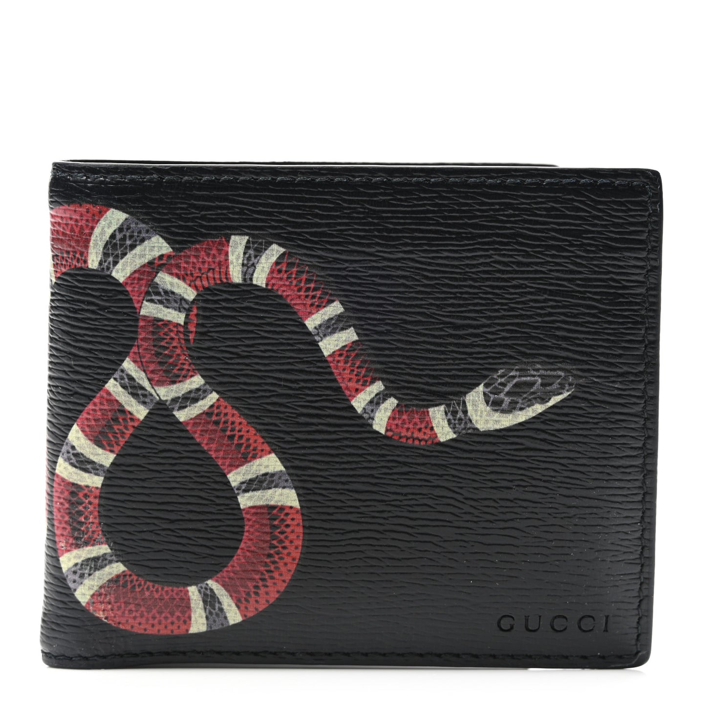 Shangai Calfskin Kingsnake Bi-Fold Wallet Black