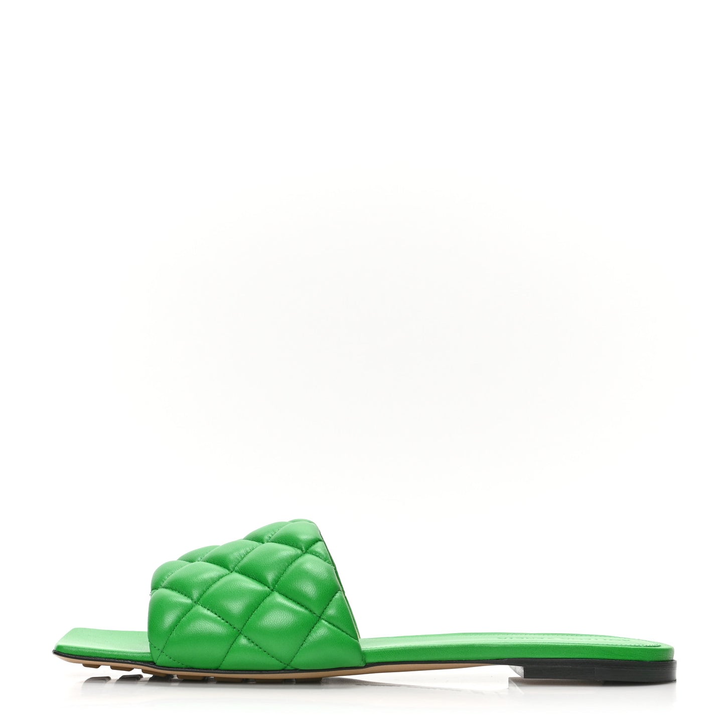 Nappa Matelasse Padded Flat Sandals 39.5 Parakeet
