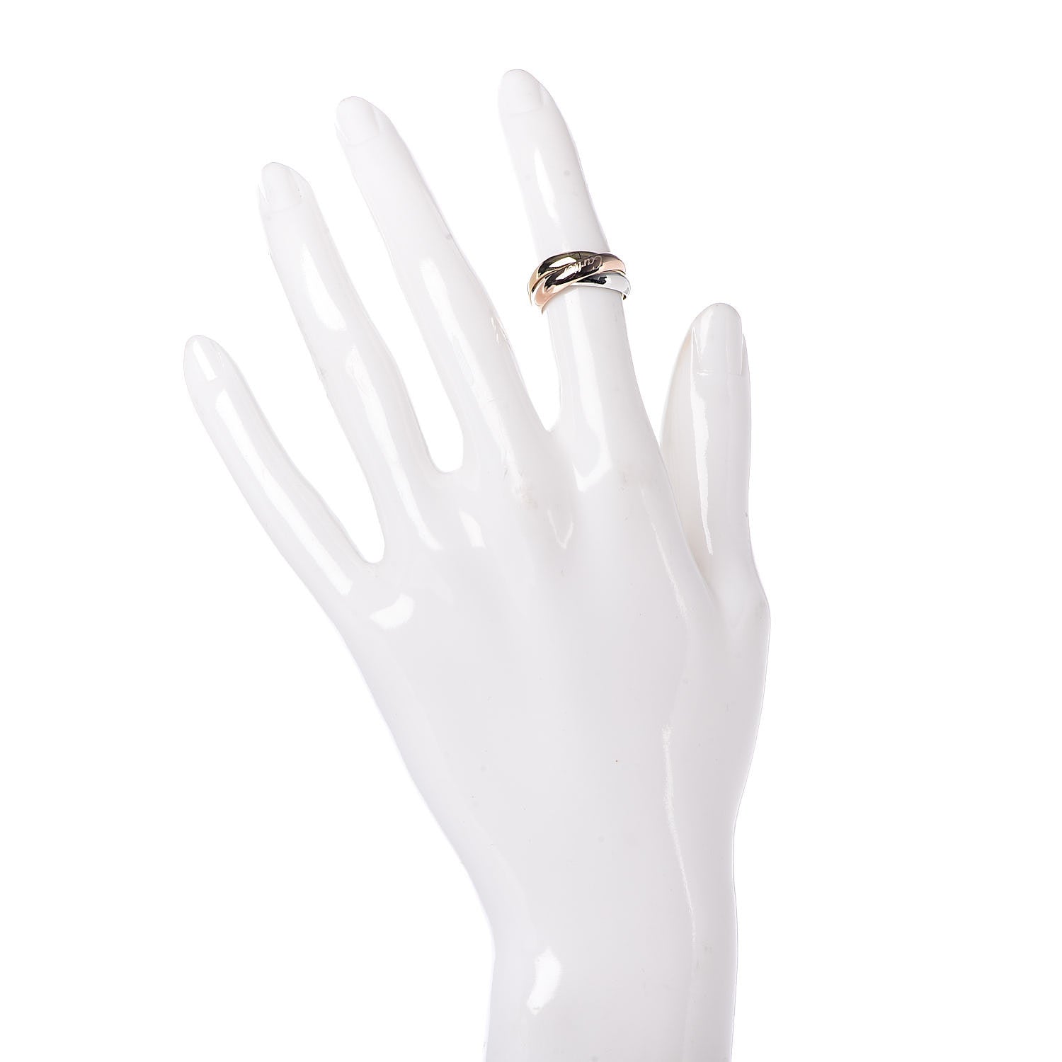 Cartier 18K Pink Yellow White Gold Classic Trinity Ring 47 4 2 of 5