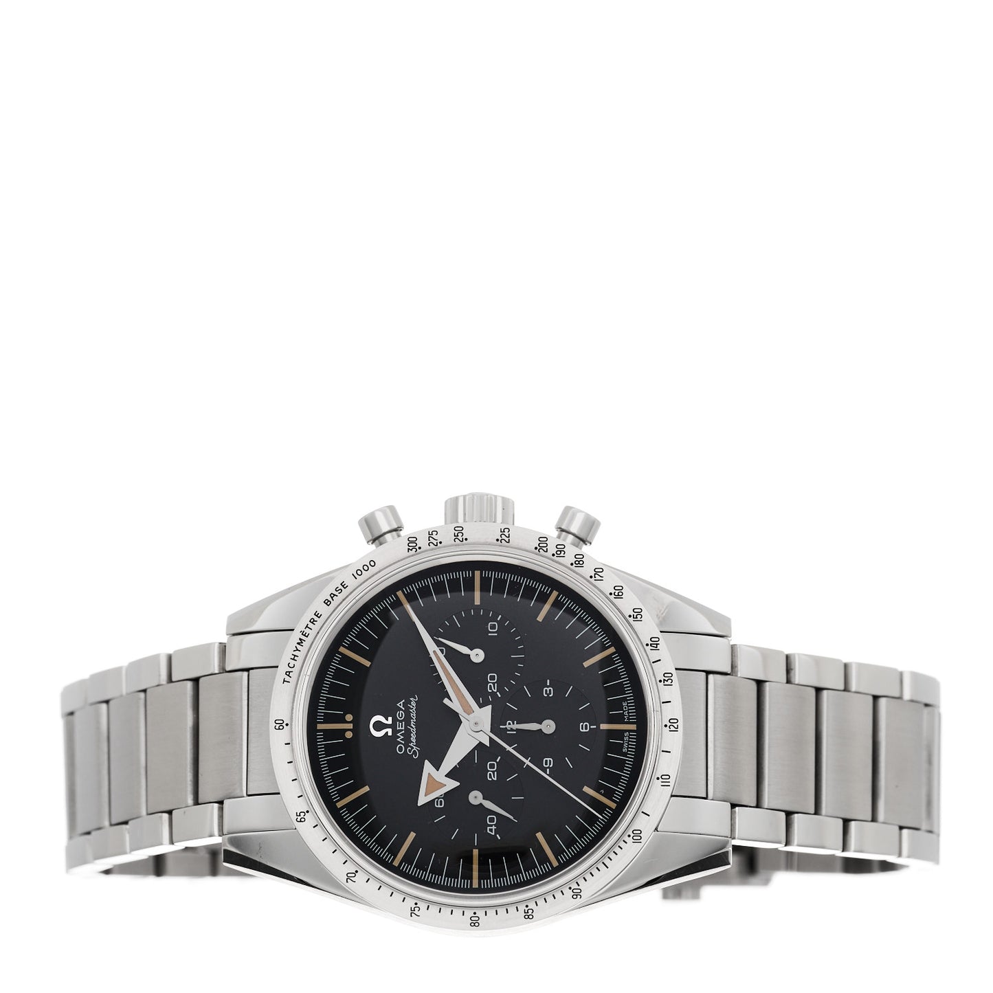 Stainless Steel 38.6mm Speedmaster 1957 Trilogy Chronograph Automatic Watch Black 311.10.39.30.01.001