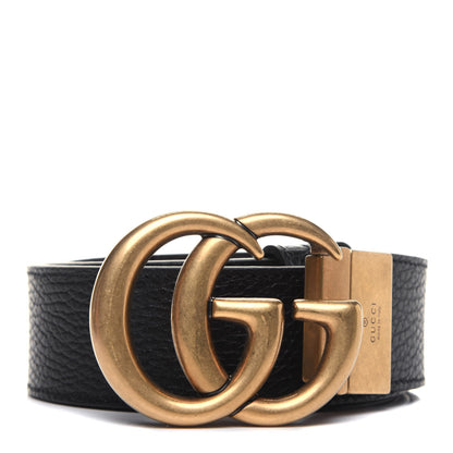 Gucci Calfskin Double G Reversible 37mm Belt 90 36 Black Cocoa 1 of 6