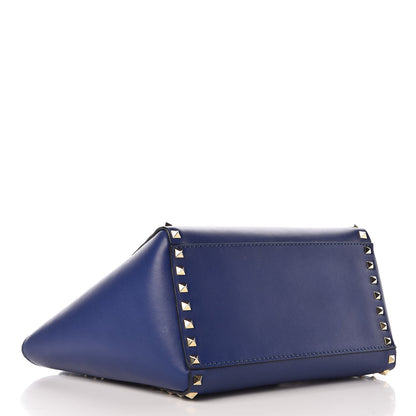 Valentino Garavani Vitello Small Rockstud Double Handle Tote Blue China 5 of 10