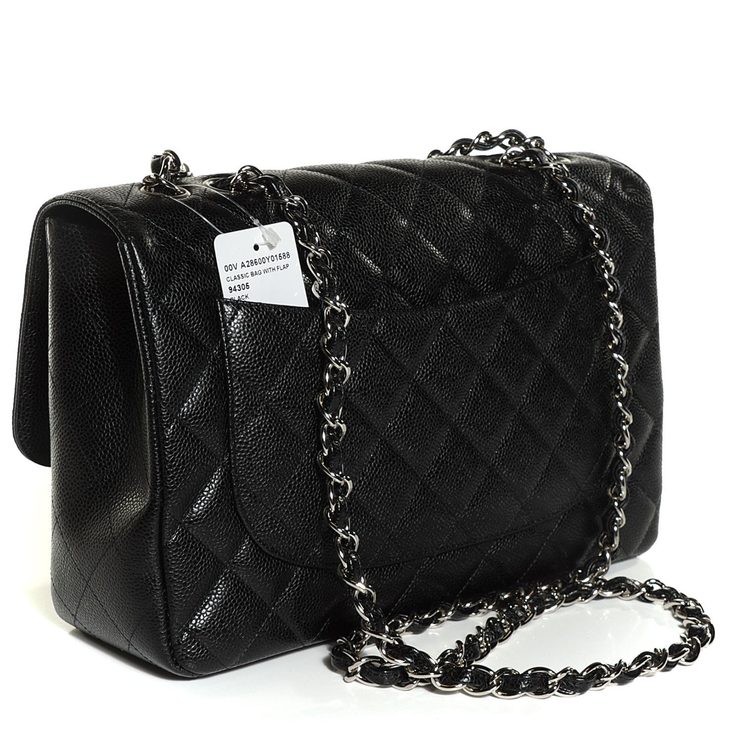 Caviar Quilted Jumbo Single Flap Black