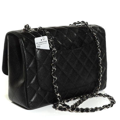 Chanel Caviar Quilted Jumbo Single Flap Black 3 of 9