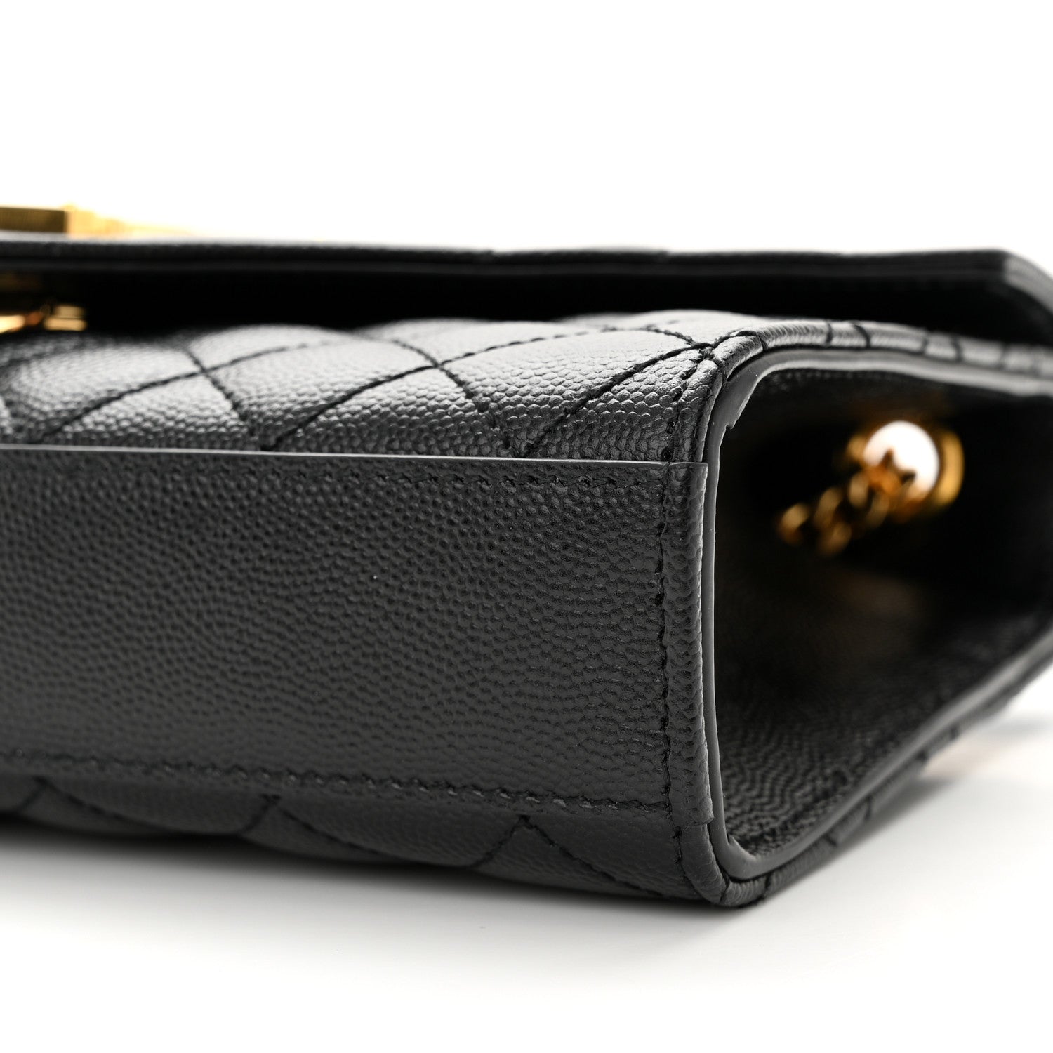 Saint Laurent Grain De Poudre Textured Mixed Matelasse Triquilt Small Monogram Satchel Black 9 of 11