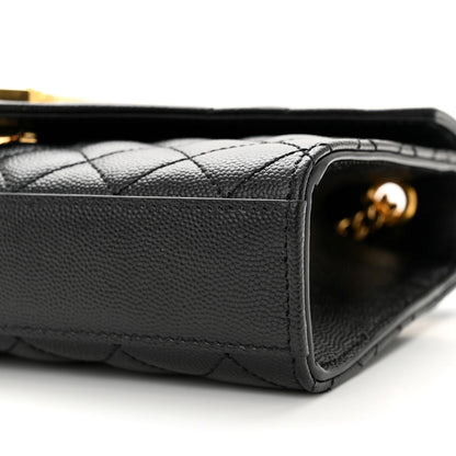 Saint Laurent Grain De Poudre Textured Mixed Matelasse Triquilt Small Monogram Satchel Black 9 of 11