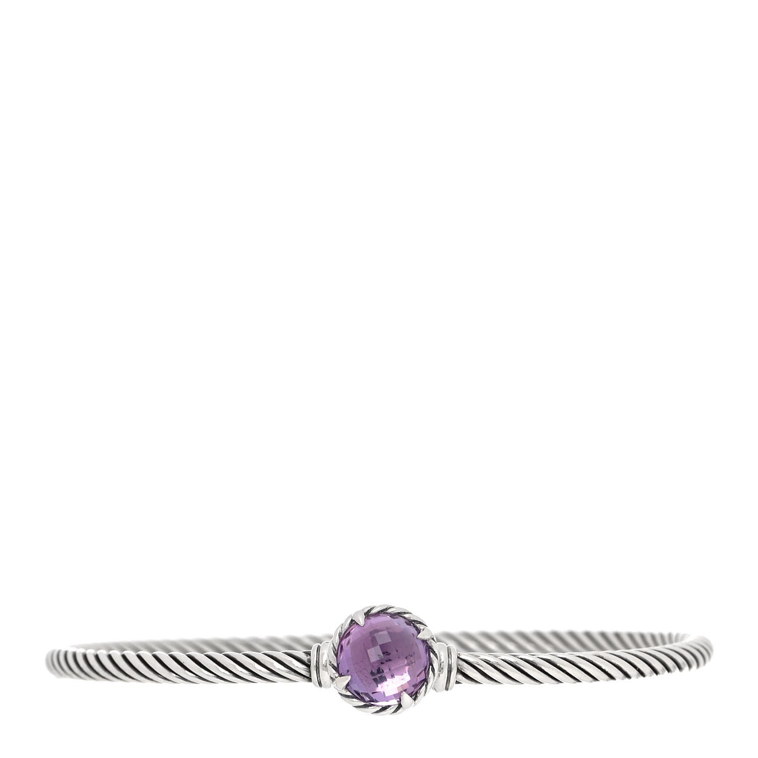 David Yurman Sterling Silver Amethyst 3mm Chatelaine Bracelet 1 of 5