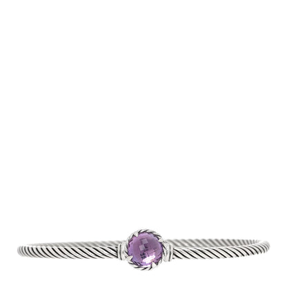 David Yurman Sterling Silver Amethyst 3mm Chatelaine Bracelet 1 of 5