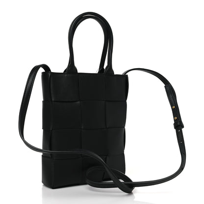 Bottega Veneta Lambskin Maxi Intrecciato North South Cassette Tote Black 3 of 8