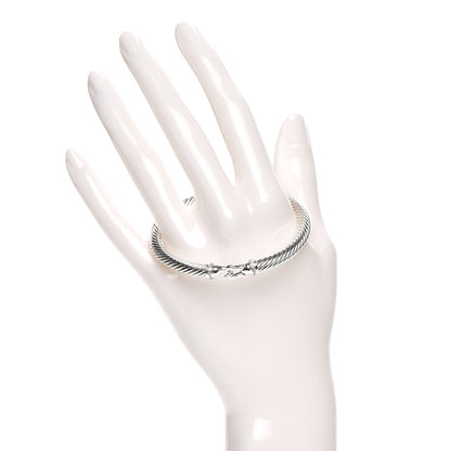David Yurman Sterling Silver Diamond 5mm Cable Buckle Bracelet 2 of 4