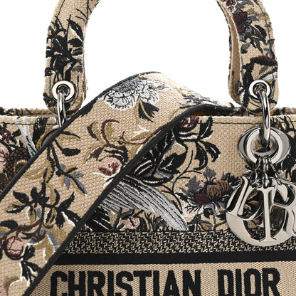 Christian Dior Canvas Embroidered Jardin D'Hiver Medium Lady D-Lite Beige Multicolor 8 of 12